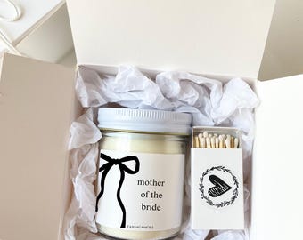 Mother of the Bride Candle, Personalized Wedding Gift for Mom, Wedding Day Thank You Gift, Scented Soy Candle, Mother in Law Gift