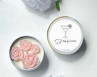 Margs & Matrimony Candle - Custom Bachelorette Party Favor, Bridesmaid Gift, Personalized Wedding Candle, Bridal Shower Gift