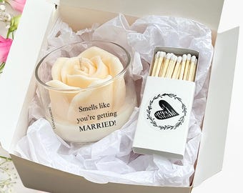 Engagement Gifts for Couple – Personalized Engagement Candle, Perfect Match Gift Box, Engagement Gift Ideas, You're Engaged Candle