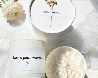 Vela de regalo para mamá, vela "Amo a mamá", regalo del Día de la Madre, regalo de cumpleaños para mamá, vela de soja personalizada, regalo para la mejor mamá del mundo.