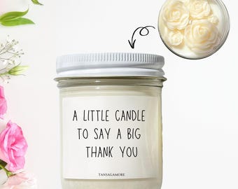 Thank you Candle, Appreciation Gift, A small candle to say a big thank you candle, Unique Wedding Thank You Favor, Thank you Gift Box,
