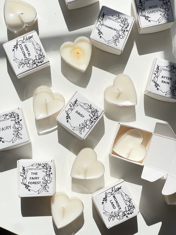 Heart shaped tea light candle,  scented soy wax candle, 3,5,and 10 pack, Party Favor, Valentine’s Day gift for her, Wedding Favor Gifts