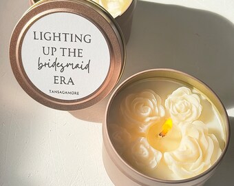 Bridesmaid Proposal Gift - &#39;Lighting Up the Bridesmaid Era&#39; Candle, Unique Bridesmaid Gifts, Personalized Bridesmaid Proposal Candles