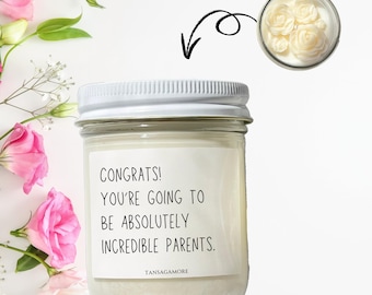 Personalized New Parent Gift, Custom New Mom Candle, New Dad Gift, Baby Shower Gift for Pregnant Women, Pregnancy Gift Under 20