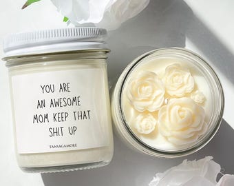 Cadeau moeder kaars, verjaardagscadeau voor moeder van dochter, Moederdagkaars voor moeder, gepersonaliseerde kaars voor haar, uniek moedercadeau