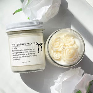 Personalized Thank You Candle Difference Maker Candle  for Coworker Boss Nurse Teacher Manager Colleague Mentor Friend Appreciation Gift
