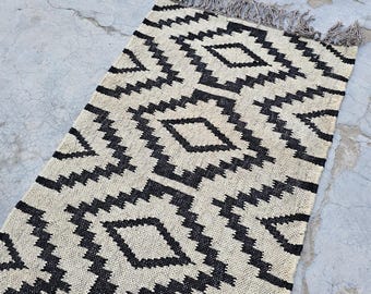 Stair Kilim Runner, Navajo-Inspired Bohemian Rug | Handwoven Wool - Hallway, Entryway, Custom Size | Vintage Hues, Accent For Living