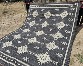 Navajo kilim tapete de lã juta tapete artesanal vintage kilim tapete do sudoeste tradicional tecido à mão ao ar livre grande capacho personalizado