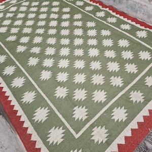 Handmade Large  Kilim Rug Handwove Area Rug Navajo Rug Southwestern Wool Rug Handwoven Bohemian Rug Vintage Handmade Rug Wool Jute Rug