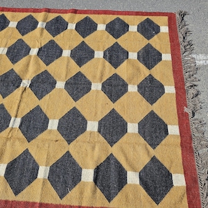 Handmade Kilim Rug Traditional Area Rug Navajo Rug Southwestern Wool Rug Handwoven Bohemian Rug Vintage Kilim Rug