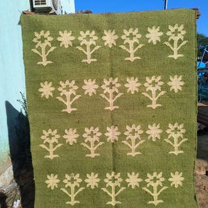 Handmade Kilim Navajo Rug, Vintage Southwestern Home Decor, Handmade Flatweave Dhurrie