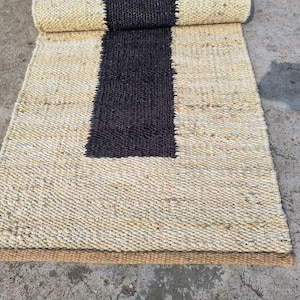 Tappeto in canapa e iuta intrecciato a mano: tappeto Dhurrie ecologico