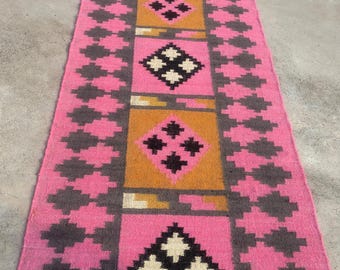Vintage Kilim Runner Rug Area Kilim Rug Hallway Stair Runner Traditional Rug Rugs For Bedroom Home Handwoven accent stair Navajo Kilim Rug