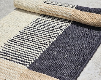 Handmade Braided Jute Runner Handwoven Hemp Rug Bohemian Handmade Area Rug Decorative Entryway Stair Runner Outdoor Patio kitchen Custom Rug