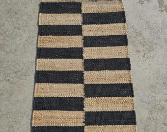 Jute Runner, Handwoven Hemp Dhurrie, Natural Hallway Rug | 43 Inch x 11 Ft | Eco Friendly, Bohemian, Textured Accent, Neutral Tones