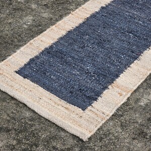 Handgewebter Teppich aus Jute und Hanf: Natürlicher Teppich Läufer im Flur, Flur, Flur, Wohnzimmer