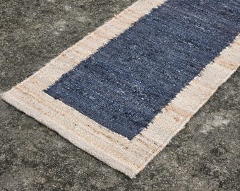 Handwoven Jute Hemp Rug: Natural Hallway Stair Runner, Bohemian, Large Area, Living Room Decor