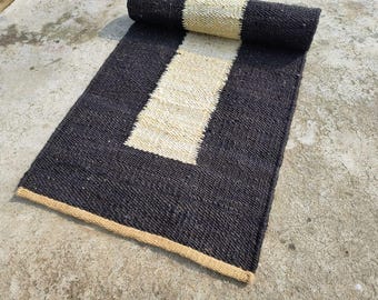 Tappeto da corridoio in canapa e iuta intrecciato a mano, tappeto da ingresso, tappeto da cucina su misura, tappeto da esterno in sisal, tappeto decorativo di grandi dimensioni