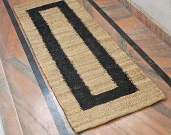 Natural Hemp Jute Runner Handwoven  Bohemian Area Carpet Entryway, Jute Runner Bedside Handmade Livingroom Rustic Hemp, Boho Custom Size Rug