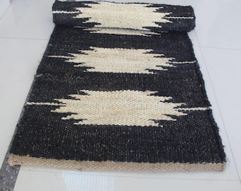 Braided Jute Runner Handwoven Hemp Rug Bohemian Handmade Area Rug Decorative Entryway Rug Stair Runner Outdoor Patio kitchen Custom Size Rug