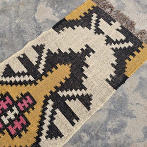 Handmade Kilim Runner Rug Traditional Area Rug Navajo Rug Southwestern Wool Rug Traditional Hallway Handwoven Runner Rug Vintage Kilim Rug