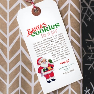 Santa Cookie Tag- Cookie in a Jar (Christmas gift)