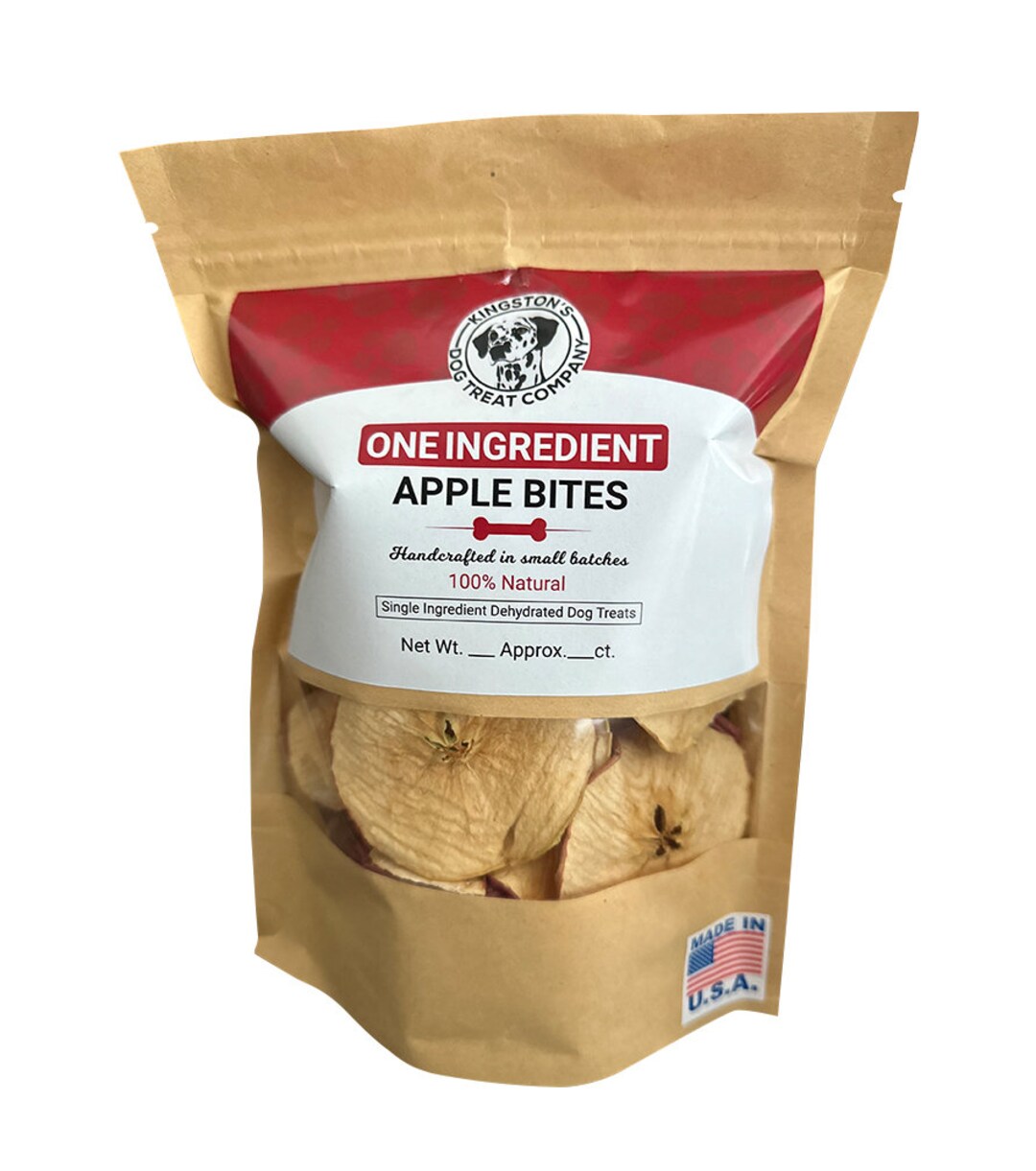 Dehydrated Apple Slice Dog Treats, Natural Organic Dog Food Snack