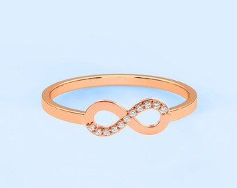 Infinity ring, diamond infinity ring, silver/gold infinity ring, love ring, Proposal ring, Anniversary gift, birthday gift, fashion ring.