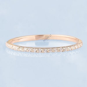 0.30 ct diamond wedding band for women, silver/gold ring, engagement band, half eternity ring, anniversary ring gift, valentine gift for her