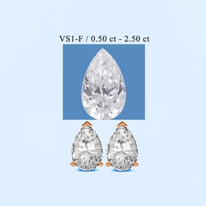 Birne Diamant Ohrringe, Ohrstecker Diamant, Gold Ohrringe, Geschenk für Frau, Vs1-F Birne Diamant, Jahrestag Geschenk, Valentinstag für sie.