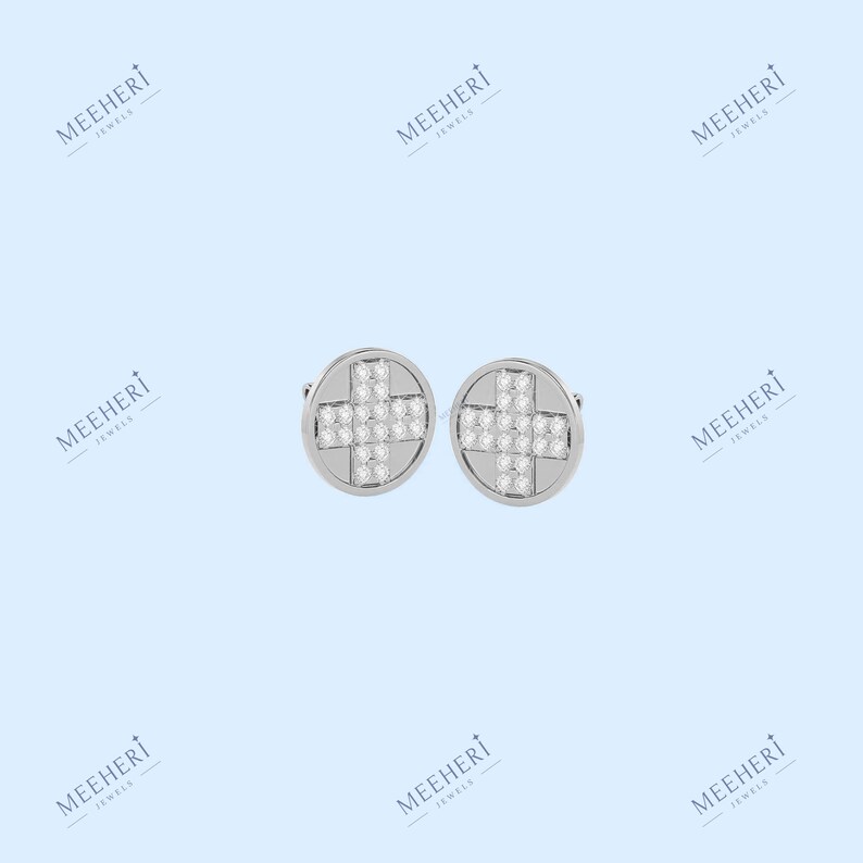 0.25 Round shape moissanite cluster diamond stud earrings, minimal stud earrings, wedding gift, Silver/gold studs, Anniversary gift for her.
