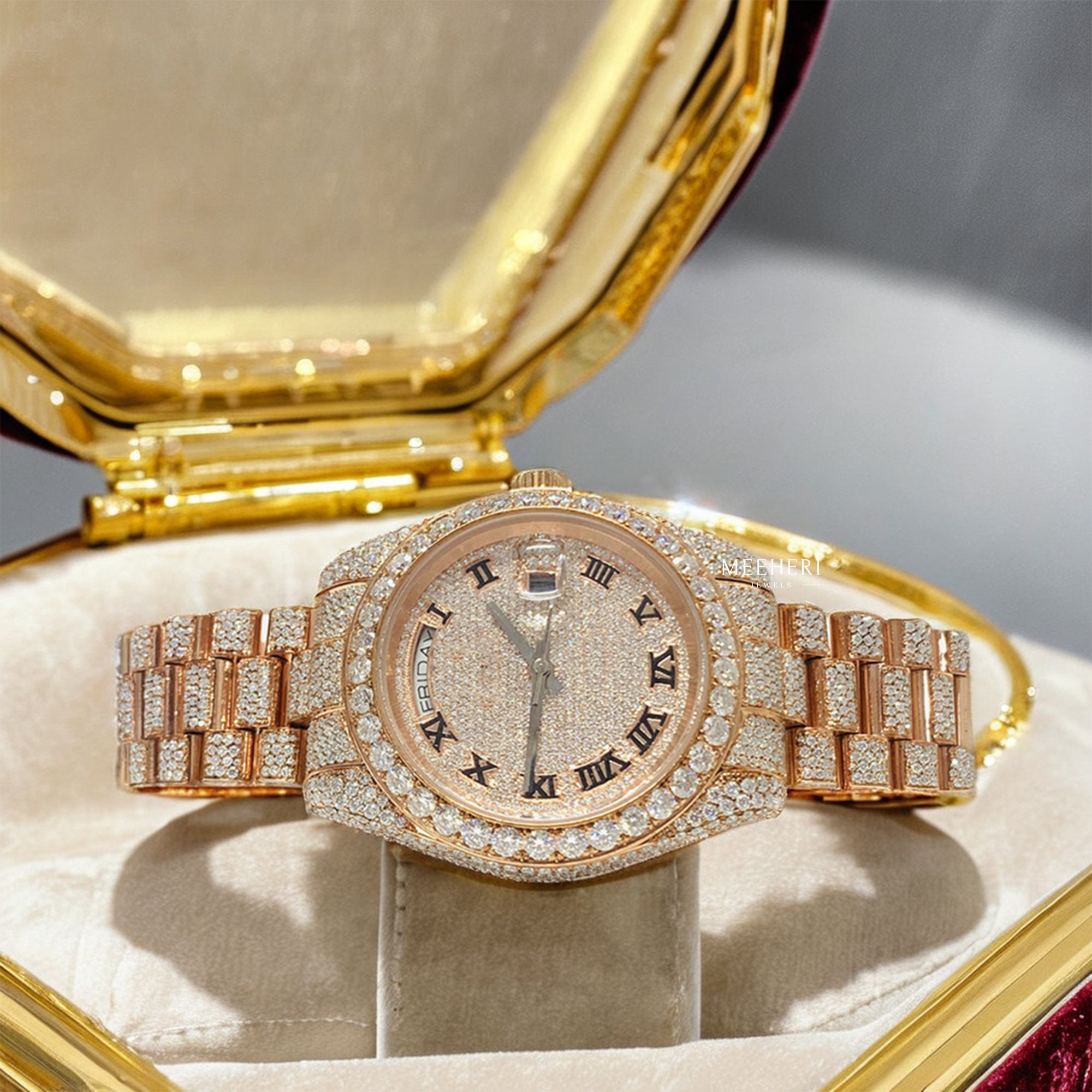 Vvs Moissanite Diamond Hip Hop Watch Iced Out Men s Automatic Movement Wristwatch Luxury Diamond Watch for Him Hip Hop Jewelry for Men. Etsy UK