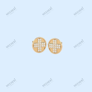 0.25 Round shape moissanite cluster diamond stud earrings, minimal stud earrings, wedding gift, Silver/gold studs, Anniversary gift for her.