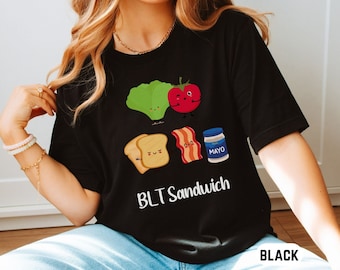 Schattig BLT Sandwich Shirt spek T-Shirt Sandwich Foodie Shirt voedsel liefhebbers cadeaus voor chef-koks Shirt kok cadeaus voor moeder geschenken BLT Shirt voedsel TShirt