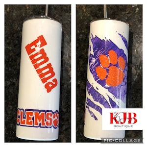 PERSONALIZED COLLEGE TUMBLERS | Grad gifts | Birthday gifts | Personalized gifts | College | Stainless Steel Tumbler | 20oz Skinny Tumbler |