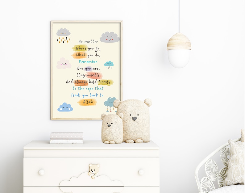 Children's Wall Art, Islamic Calligraphy, Inspirational Wall Art