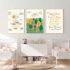 Islamic Nursery Wall Art, Motivational Posters, Mosque Art, Good Deeds Posters, Islamic Kids Room Decor,