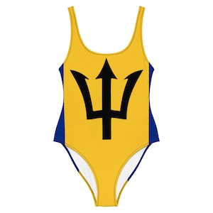 Barbados Flag Swimsuit – One-Piece Caribbean Swimwear