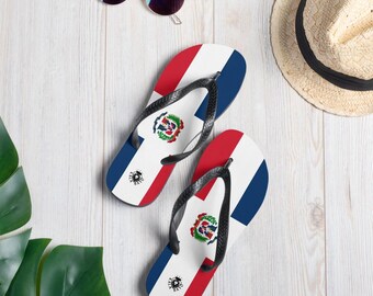 Dominican Republic Flip-Flops, Sandals, Unisex flip flops, Stylish Beach Flip Flops, Pool Sandals, Trip, Bridesmaids Gift