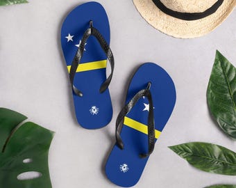 Curaçao teenslippers, sandalen, uniseks teenslippers, stijlvolle strandslippers, zwembadsandalen, reis, cadeau bruidsmeisjes