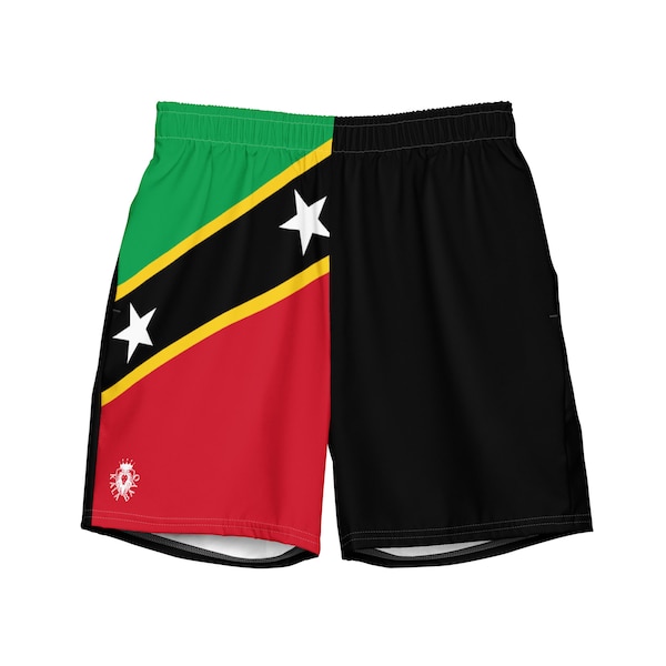 St. Kitts and Nevis Men's swim trunks - Flag swim trunks - Caribbean Mens beach shorts - Summer swimwear - Culture - Gift for him