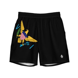 U.S. Virgin Islands Men&#39;s swim trunks - VI Flag swim trunks - Caribbean Mens beach shorts - Summer swimwear - USVI - Culture - Gift for him