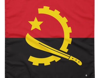 Angola-Allover-Print-Bandana mit afrikanischen Flaggen – weich und waschbar – Kopftuch – Stirnband, Krawatte, Armband – Haustier-Bandana