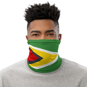 Guyana Neck Gaiter - Caribbean Flag Face Neck Gaiter