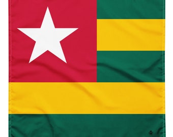 Togo Flaggen-Bandana - Afrikanische Flaggen - Weich und Waschbar - Kopftuch - Stirnband-Krawatten-Armband - Haustier-Bandana