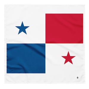 Panama Flag Bandana - Caribbean Flags - Soft and Washable - Headscarf - Headband Necktie Armband - Pet Bandana Carnival & Cultural Wear