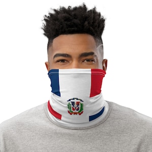 Dominican Republic Neck Gaiter - Caribbean Flag Face Neck Gaiter