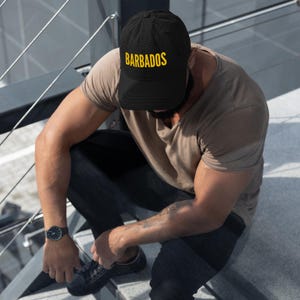 Barbados Distressed Dad Hat | Embroidered Unisex Caribbean Country Hat | Unisex Heritage Cap | Travel Gift | Island Pride Baseball Cap