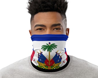 Haiti Neck Gaiter - Caribbean Flag Face Neck Gaiter