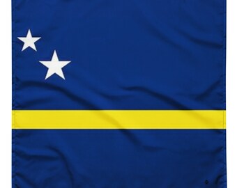 Curacao vlag bandana - Caribische vlaggen - zacht en wasbaar - hoofddoek - hoofdband stropdas armband - pet-bandana